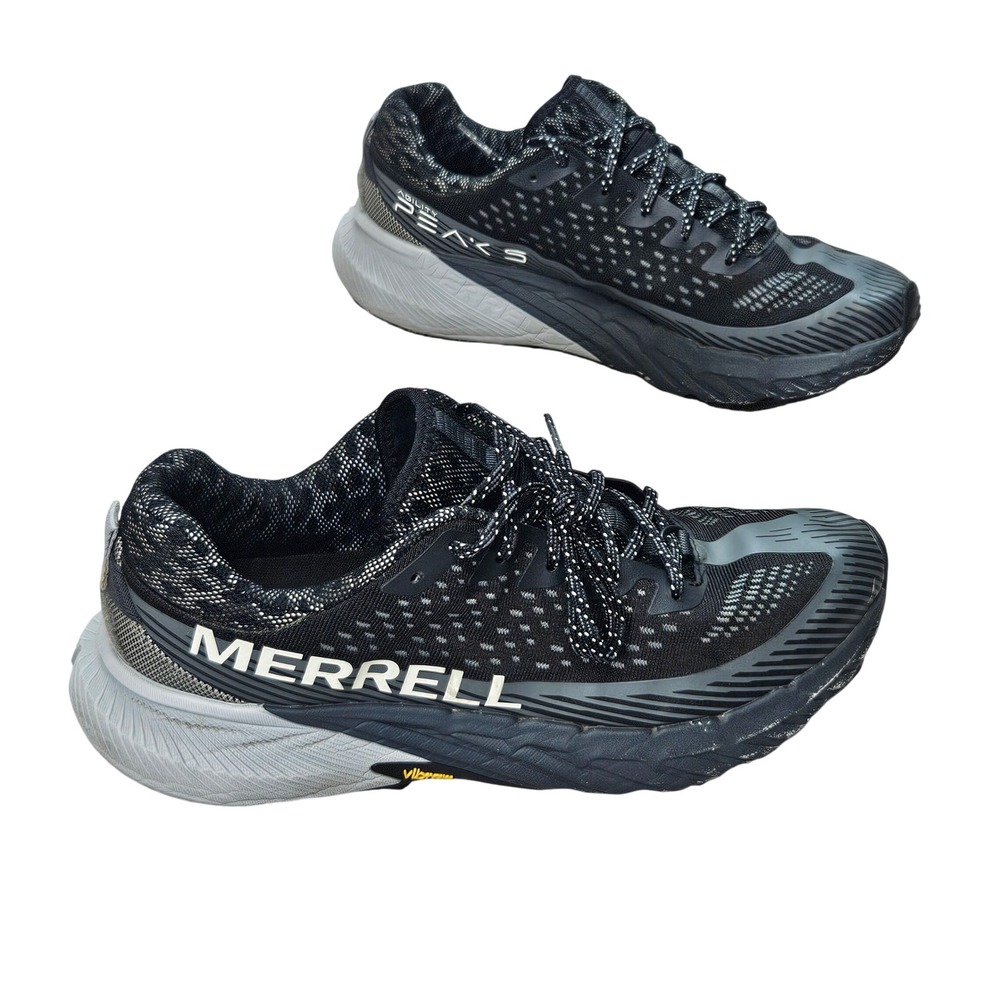 Merrell‎ Agility Peak 5 Mens Trail Running Shoes Black Grey J067759 Size 8.5